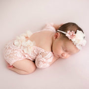 Newborn Photography Props Lace Baby Outfit  Baby Photography Girl Romper Jumpsuit Photography Costume  Clothing 2pcs/set