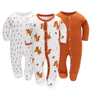 3pcs Baby Rompers Cotton Infant Pajamas Full Sleeve Toddler Breathable Jumpsuit Newborn Boys Girls Kids Clothes for Four Season