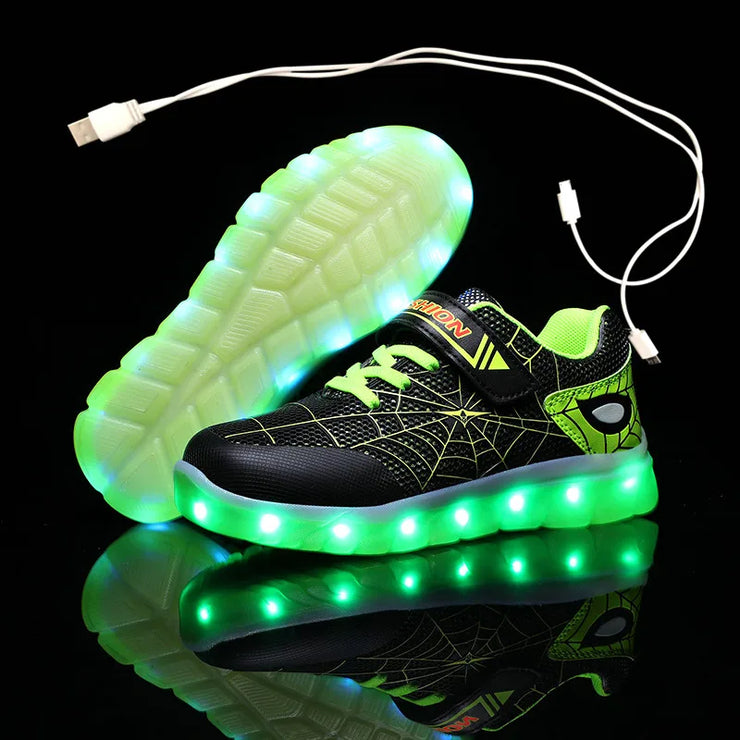 High Quality Light Up Shoes Led Kids Sneakers for Boy girl Lighted USB rechargeable children Luminous Shoe with 7 color
