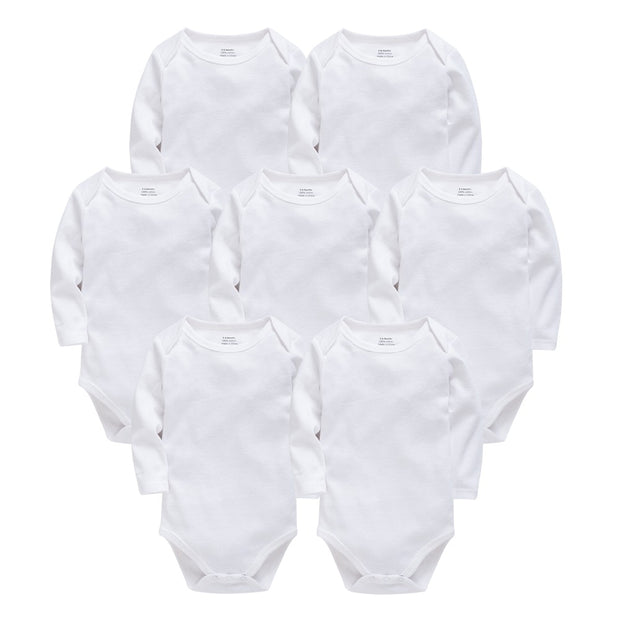 Solid White Baby Clothes Long Sleeve Cotton Baby Girls Boys Bodysuit Newborn body bebe 0-24 months Infant Jumpsuit