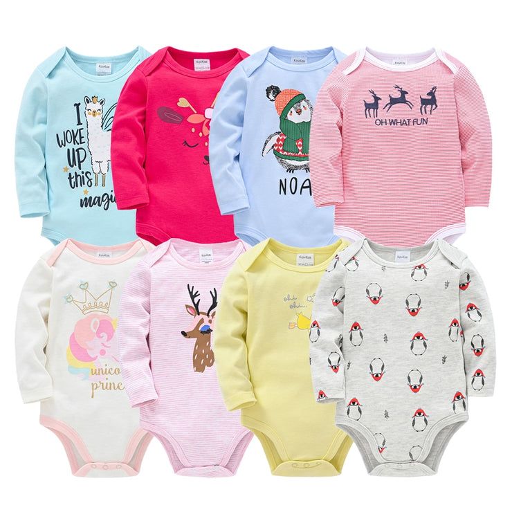 Kavkas Baby Boys Girls Bodysuit 6 PCS 3 PCS Long Sleeve 100% Cotton Baby Clothes 0-12 months Newborn body bebe Jumpsuit Clothing