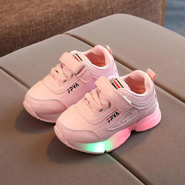 Child Sport Shoes Spring Luminous Fashion Breathable Kids Boys Net Shoes Girls LED Sneakers with Light Running Shoes Zapatillas