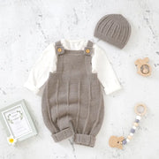 Baby Boys Girls Rompers Hats Clothes Fashion Sleeveless Knitted Newborn Infant Netural Strap Jumpsuits Outfits Sets Toddler Wear