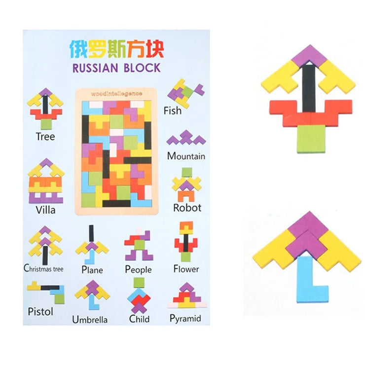 Puzzle Colorful Wooden Tangram For Kids Children toys Learning Education Board Games Puzzles toys for children restless