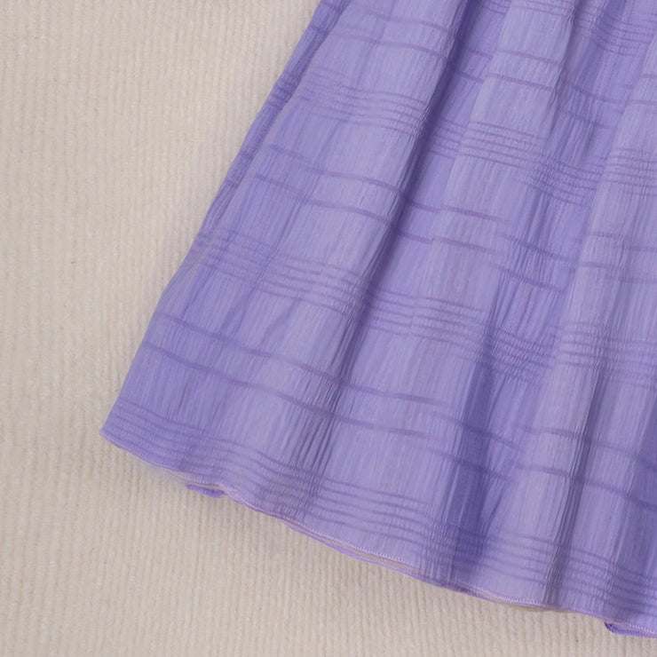 Dress Kids Girls 8-12 Years Long Sleeved Purple Dress For Girls Spring Autumn Casual Korean Style Cute Dress