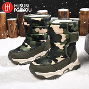 Children Shoes Plush Waterproof Fabric Non-Slip Girl Shoes Rubber Sole Snow Boots Fashion Warm Outdoor Boots