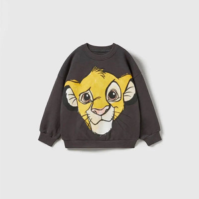 Cartoon Sweatshirts Pure Color Casual Sports Long-sleeved TShirt For Boys And Girls Fashion Wear Cute New Style Cotton Hoodies