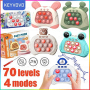 Electronic Quick Push Pop Game Handheld Console Press Fidget Toys Bubble Light Up Pushit Gift Kids Adults Birthday Christmas