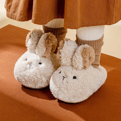 Children's Cotton Slippers Plush Thickened Cute Rabbit Boys' Girls' Baby Slippers Home Shoes Kids Slipper Household Shoes